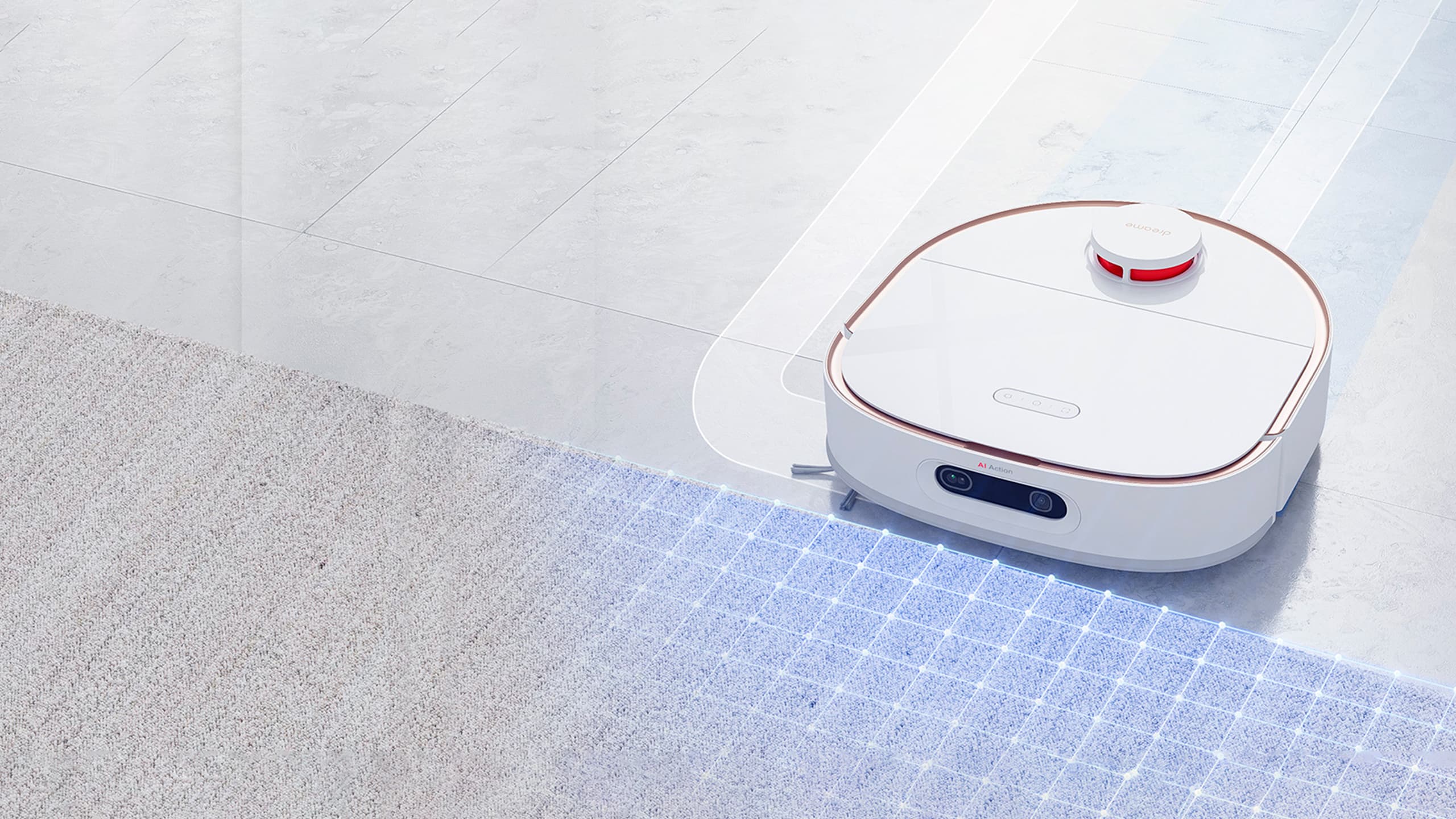 Dreame Bot W10 Pro обнаруживает ковровые покрытия и автоматически увеличивает на них мощность всасывания
