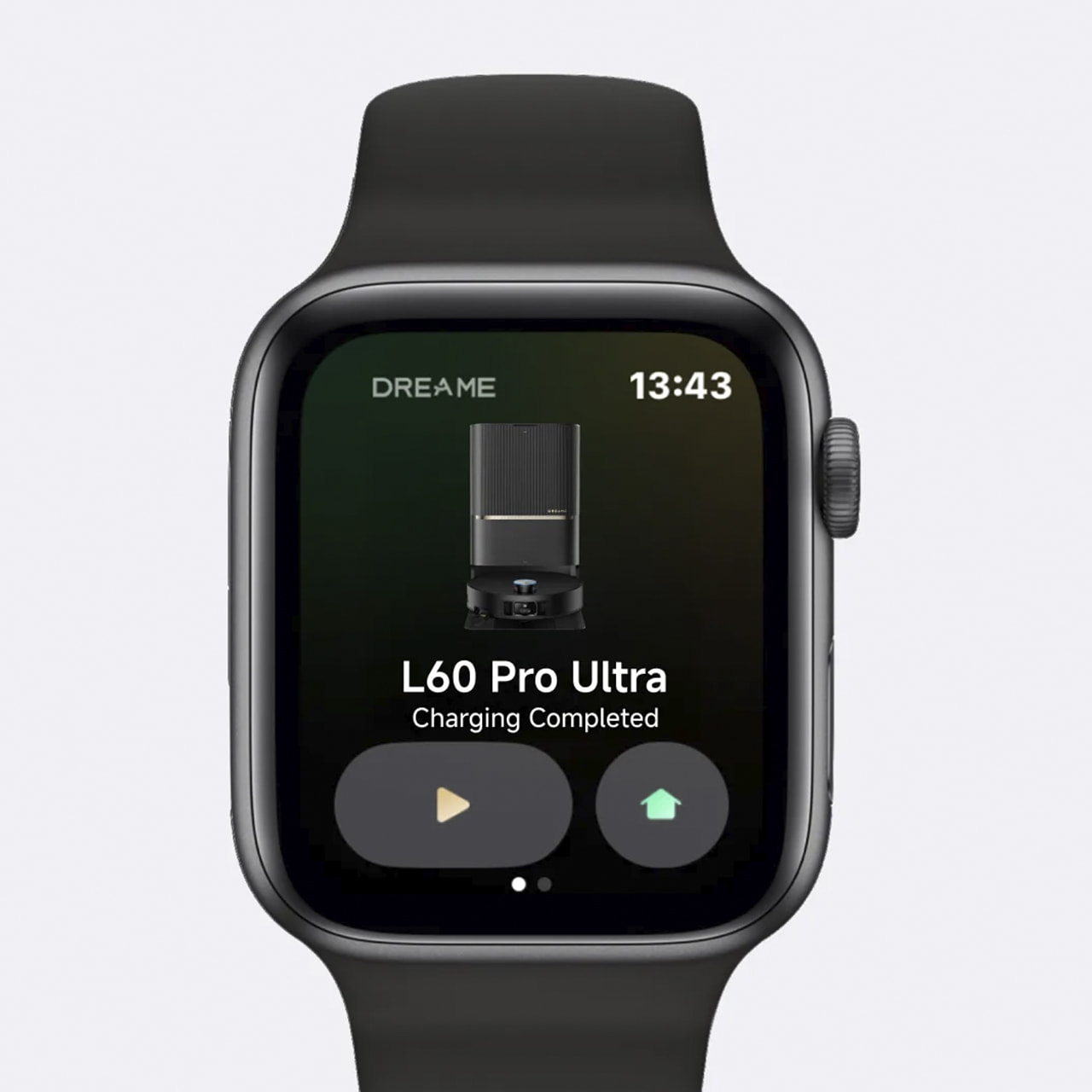 Управляйте уборкой прямо с вашего запяться с помощью Apple Watch: меняйте настройки и отслеживайте статус работы робота в реальном времени, где бы вы ни находились